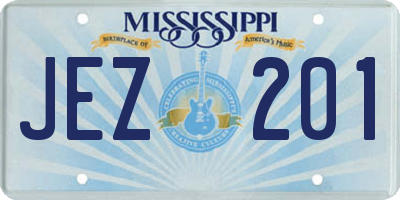 MS license plate JEZ201