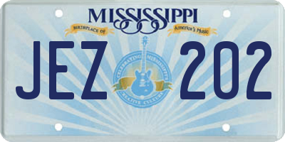 MS license plate JEZ202
