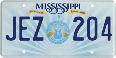 MS license plate JEZ204