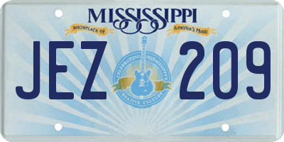 MS license plate JEZ209