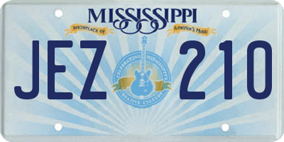 MS license plate JEZ210