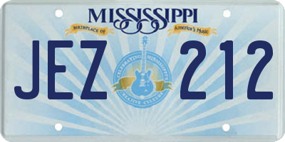 MS license plate JEZ212