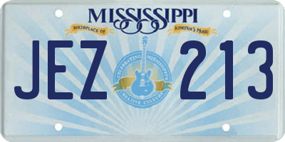 MS license plate JEZ213