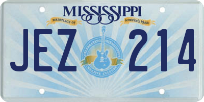 MS license plate JEZ214