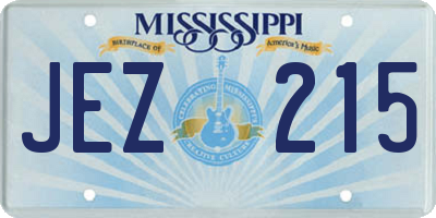 MS license plate JEZ215