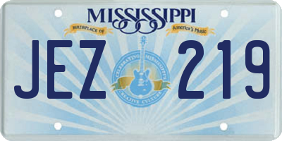 MS license plate JEZ219