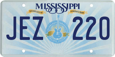 MS license plate JEZ220