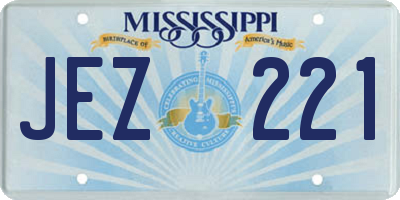 MS license plate JEZ221