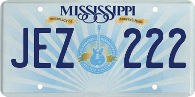 MS license plate JEZ222