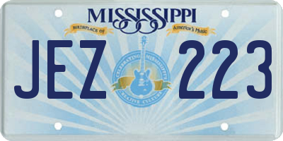 MS license plate JEZ223