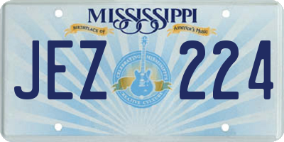MS license plate JEZ224