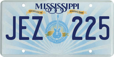 MS license plate JEZ225