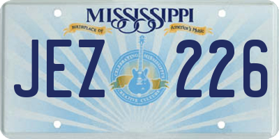 MS license plate JEZ226