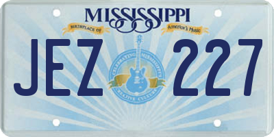 MS license plate JEZ227