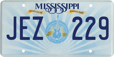 MS license plate JEZ229