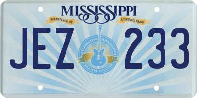 MS license plate JEZ233