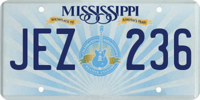MS license plate JEZ236