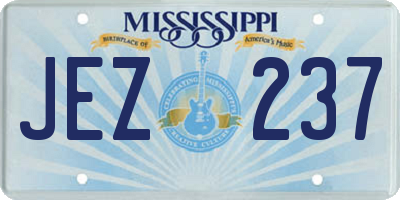 MS license plate JEZ237