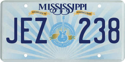 MS license plate JEZ238