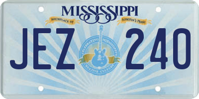 MS license plate JEZ240
