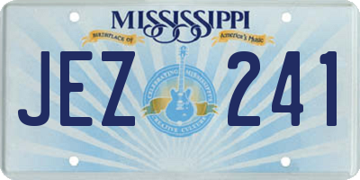 MS license plate JEZ241