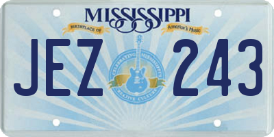 MS license plate JEZ243
