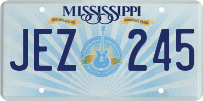 MS license plate JEZ245