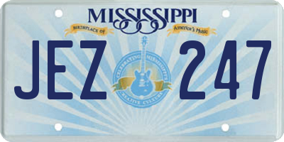MS license plate JEZ247