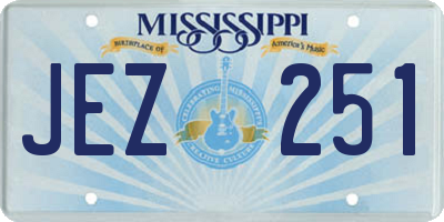 MS license plate JEZ251