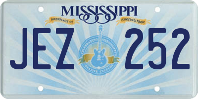 MS license plate JEZ252