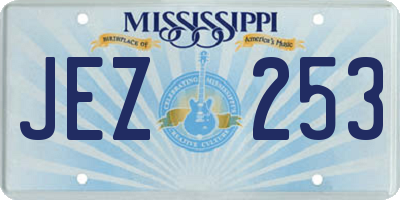 MS license plate JEZ253