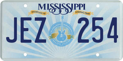 MS license plate JEZ254