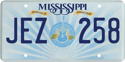 MS license plate JEZ258