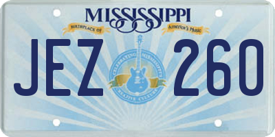MS license plate JEZ260