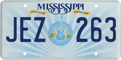 MS license plate JEZ263
