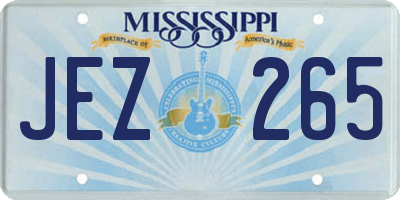 MS license plate JEZ265