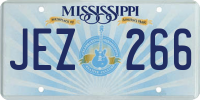MS license plate JEZ266
