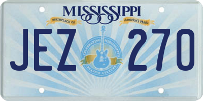 MS license plate JEZ270
