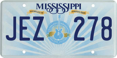 MS license plate JEZ278