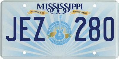 MS license plate JEZ280