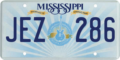 MS license plate JEZ286