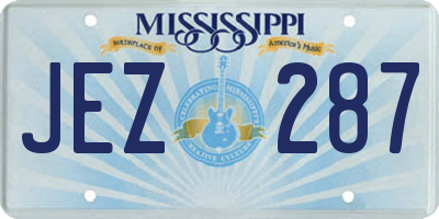 MS license plate JEZ287