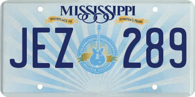 MS license plate JEZ289