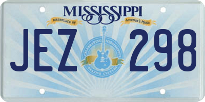 MS license plate JEZ298