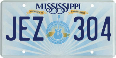 MS license plate JEZ304