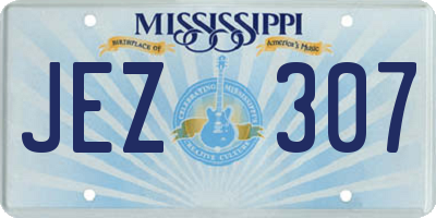 MS license plate JEZ307