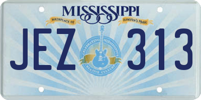 MS license plate JEZ313
