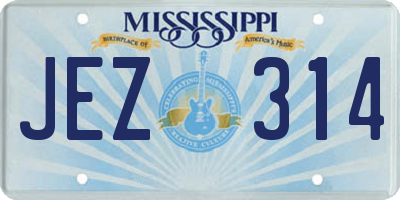 MS license plate JEZ314