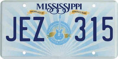 MS license plate JEZ315