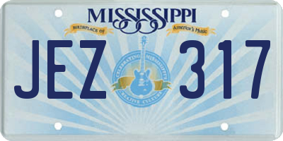 MS license plate JEZ317